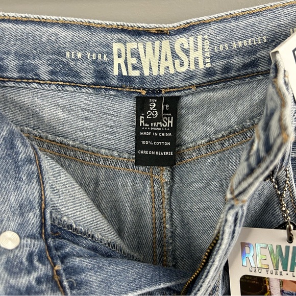 NWT Rewash High Rise Distressed Wide Leg Jeans 100% Cotton Size 29 - Picture 4 of 5